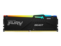 Kingston FURY Beast RGB - DDR5 - sats - 32 GB: 2 x 16 GB - DIMM 288-pin - 6400 MHz / PC5-51200 - CL32 - 1.4 V - ej buffrad - on-die ECC - svart KF564C32BBEAK2-32
