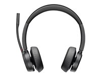 Poly Voyager 4320 - Voyager 4300 series - headset - på örat - Bluetooth - trådlös, kabelansluten - USB-C - svart - Certifierad för Microsoft-teams, Zoomcertifierad 76U50AA