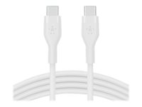 Belkin BoostCharge - USB-kabel - 24 pin USB-C (hane) till 24 pin USB-C (hane) - 1 m - vit CAB009BT1MWH