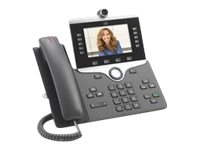 Cisco IP Phone 8865 - With Multiplatform Phone Firmware - IP-videotelefon - med digital kamera, Bluetooth interface - IEEE 802.11a/b/g/n/ac (Wi-Fi) - SIP, SDP - 5 rader - träkol - återanvänd CP-8865-3PCC-K9-RF