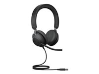 Jabra Evolve2 40 SE UC Stereo - Headset - på örat - kabelansluten - USB-C, USB-A - ljudisolerande - Optimerad för UC 24189-989-799