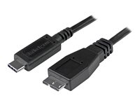 StarTech.com USB C to Micro USB Cable 0.5m - USB 3.1 Type C to Micro USB Type B Cable - Micro USB 3.1 to USB-C - Thunderbolt 3 Compatible (USB31CUB50CM) - USB-kabel - 24 pin USB-C (hane) till Micro-USB typ B (hane) - USB 3.1 Gen 2 - 50 cm - svart - för P/N: HB31C2A1CGS, HB31C2A2CB, HB31C3A1CS, HB31C3ASDMB, HB31C4AS, PEXUSB311AC3, PEXUSB321C USB31CUB50CM