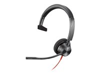 Poly Blackwire 3310 - Blackwire 3300 series - headset - på örat - kabelansluten - USB-A - svart - Certifierad för Microsoft-teams, UC-certifierad 8X216AA