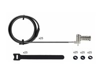 StarTech.com 25-Pack Laptop Lock, Compatible w/Noble Wedge/Nano/K-Slot - Lås för säkerhetskabel - svart, silver - 2 m - TAA-kompatibel (paket om 25) UNIVCS25-LAPTOP-LOCK