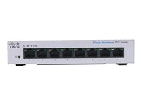 Cisco Business 110 Series 110-8PP-D - Switch - ohanterad - 4 x 10/100/1000 (PoE) + 4 x 10/100/1000 - rackmonterbar, skrivbordsmodell, väggmonterbar - PoE (32 W) - Likström CBS110-8PP-D-EU