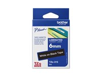 Brother TZe-315 - Standardlim - vitt på svart - Rulle (0,6 cm x 8 m) 1 kassett(er) bandlaminat - för Brother PT-D210, D600, H110; P-Touch PT-1005, D200, D450, E550, H105, H110, P300, P900 TZE315