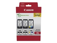 Canon PG-545XL x2 /CL-546XL Multi Pack - 3-pack - Lång livslängd - svart, färg (cyan, magenta, gul) - original - hängande låda - bläckpatron - för PIXMA TR4551, TR4650, TR4651, TS3350, TS3351, TS3352, TS3355, TS3450, TS3451, TS3452 8286B013