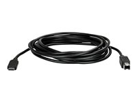 StarTech.com USB-C till USB-B-skrivarkabel - M/M - 3 m - USB 2.0 - USB-kabel - 24 pin USB-C (hane) rak till USB typ B (hane) rak - Thunderbolt 3 / USB 2.0 - 3 m - svart - för P/N: SV231DHU34K6, SV231HU34K6, SV231QDPU34K, SV431HU34K6 USB2CB3M