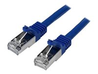 StarTech.com 5m CAT6 Ethernet Cable, 10 Gigabit Shielded Snagless RJ45 100W PoE Patch Cord, CAT 6 10GbE SFTP Network Cable w/Strain Relief, Blue, Wiring is UL Certified/TIA - Category 6 - 26AWG (N6SPAT5MBL) - Patch-kabel - RJ-45 (hane) till RJ-45 (hane) - 5 m - SFTP / 50 mikrometer - CAT 6 - formpressad, hakfri - blå N6SPAT5MBL