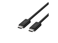 Belkin BoostCharge - USB-kabel - USB-C (hane) till USB-C (hane) - DC 48 V - 5 A - 1.5 m - USB-strömförsörjning (240W), braided - svart (paket om 2) BBD009HQ05BK2PK