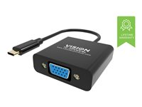 VISION - Videokort - 24 pin USB-C hane till HD-15 (VGA) hona - svart - stöd för 1080p TC-USBCVGA/BL