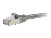 C2G Cat6a Booted Shielded (STP) Network Patch Cable - Patch-kabel - RJ-45 (hane) till RJ-45 (hane) - 20 m - STP - CAT 6a - formpressad, hakfri, tvinnad - grå 89924