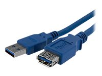 StarTech.com 1m Blue SuperSpeed USB 3.0 Extension Cable A to A - Male to Female USB 3 Extension Cable Cord 1 m (USB3SEXT1M) - USB-förlängningskabel - USB typ A (hane) till USB typ A (hona) - USB 3.0 - 1 m - svart - för P/N: 2SD4FCRU3, CFASTRWU3, HB30A4AIB, HB30C4AIB, HB31C4AB, MSDREADU3CA, USB3SAA3MBK USB3SEXT1M