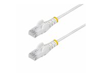 StarTech.com 15m White Slim CAT6 Ethernet Cable, Snagless, 28AWG, LSZH - Patch-kabel - RJ-45 (hane) till RJ-45 (hane) - 15 m - 3.6 mm - UTP - CAT 5/5e/6 - IEEE 802.3bt - halogenfri, hakfri, koppartrådar - vit N6PAT15MWHS