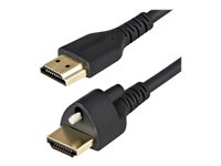 StarTech.com 1m (3ft) HDMI Cable with Locking Screw, 4K 60Hz HDR 10, High Speed HDMI 2.0 Monitor Cable with Locking Screw Connector for Secure Connection, HDMI Cable with Ethernet, M/M - Adjustable M3.0 Screw (HDMM1MLS) - Premium hög hastighet - HDMI-kabel med Ethernet - HDMI hane till HDMI hane låst - 1 m - svart - 4K60Hz (3840 x 2160) stöd HDMM1MLS