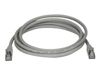 StarTech.com Cat6a Ethernet-kabel - skärmad (STP) - 2 m, grå - Patch-kabel - RJ-45 (hane) till RJ-45 (hane) - 2 m - STP - CAT 6a - formpressad, hakfri - grå 6ASPAT2MGR