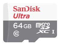 SanDisk Ultra - Flash-minneskort - 64 GB - Class 10 - mikroSDXC UHS-I SDSQUNR-064G-GN3MN