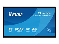 iiyama ProLite T4329AS-B1AG - 43" Diagonal klass (42.5" visbar) LED-bakgrundsbelyst LCD-skärm - digital skyltning - med pekskärm (multitouch) - 4K UHD (2160p) 3840 x 2160 - Direct LED - svart (ram), matt finish T4329AS-B1AG