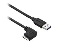 StarTech.com Smal Micro USB 3.0-kabel - M/M - vänstervinklad Micro USB - 0,5 m - USB-kabel - Micro-USB typ B (hane) till USB typ A (hane) - USB 3.0 - 50 cm - vänstervinklad kontakt, formpressad - svart USB3AU50CMLS