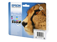 Epson T0715 Multipack - 4-pack - 23.9 ml - svart, gul, cyan, magenta - original - bläckpatron - för Stylus DX9400, SX115, SX210, SX215, SX218, SX415, SX515, SX610; Stylus Office BX310, BX610 C13T07154012