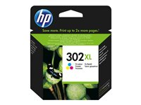 HP 302XL - 8 ml - Lång livslängd - färg (cyan, magenta, gul) - original - bläckpatron - för Deskjet 11XX, 21XX, 36XX; ENVY 45XX; Officejet 38XX, 46XX, 52XX F6U67AE#30N