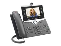 Cisco IP Phone 8865NR - IP-videotelefon - med digital kamera - SIP, SDP - 5 rader - träkol - återanvänd - TAA-kompatibel CP-8865NR-K9-RF