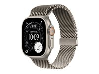 Apple Watch Ultra 3 - 49 mm - naturlig titan - Ja smart klocka med milanesisk loop - bandstorlek: L - 64 GB - LTE, NFC, Wi-Fi 4, UWB, Bluetooth - 5G - 61.6 g MF0E4KS/A