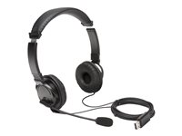 Kensington USB Hi-Fi Headphones with Mic - Headset - på örat - kabelansluten - USB-A - svart K97601WW