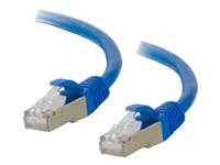 C2G Cat6a Booted Shielded (STP) Network Patch Cable - Patch-kabel - RJ-45 (hane) till RJ-45 (hane) - 1 m - STP - CAT 6a - formpressad, hakfri, tvinnad - blå 89908