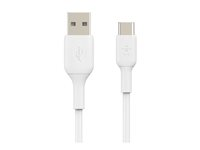 Belkin BoostCharge - USB-kabel - 24 pin USB-C (hane) till USB (hane) - 3 m - vit CAB001BT3MWH