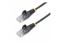 StarTech.com 7m Black Slim CAT6 Ethernet Cable, Snagless, 28AWG, LSZH - Patch-kabel - RJ-45 (hane) till RJ-45 (hane) - 7 m - 3.6 mm - UTP - CAT 5/5e/6 - IEEE 802.3bt - halogenfri, hakfri, koppartrådar - svart N6PAT7MBKS