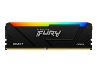 Kingston FURY Beast RGB - DDR4 - modul - 32 GB - DIMM 288-pin - 3200 MHz / PC4-25600 - CL16 - 1.35 V - ej buffrad - icke ECC - svart KF432C16BB2A/32