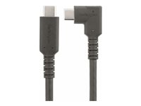 StarTech.com 3ft (1m) Rugged Right Angle USB-C Cable, USB 10 Gbps, USB C to C Data Transfer Cable, 4K 60Hz DP Alt Mode, 100W Power Delivery - 90 Degree USB-C Cable (RUSB31CC1MBR) - USB-kabel - 24 pin USB-C (hane) rak till 24 pin USB-C (hane) högervinklad - USB 3.2 Gen 2 - 1 m - robust, 4K60Hz stöd, passiv - svart RUSB31CC1MBR