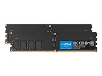 Crucial - DDR5 - sats - 32 GB: 2 x 16 GB - DIMM 288-pin - 3200 MHz / PC5-51200 - CL52 - 1.1 V - klockad oförbufferad - on-die ECC CT2K16G64C52CU5