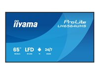iiyama ProLite LH6564UHS-B1AG - 65" Diagonal klass LED-bakgrundsbelyst LCD-skärm - digital skyltning - med inbyggd SoC-mediespelare - 4K UHD (2160p) 3840 x 2160 - svart ram med matta ytor LH6564UHS-B1AG