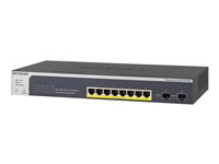 NETGEAR Smart GS510TPP - Switch - L3 Lite - smart - 8 x 10/100/1000 (PoE+) + 2 x SFP - skrivbordsmodell, rackmonterbar - PoE+ (190 W) GS510TPP-100EUS