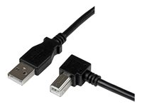 StarTech.com 1m USB 2.0 A to Right Angle B Cable Cord - 1 m USB Printer Cable - Right Angle USB B Cable - 1x USB A (M), 1x USB B (M) (USBAB1MR) - USB-kabel - USB typ B (hane) till USB (hane) - USB 2.0 - 1 m - 90° kontakt - svart USBAB1MR