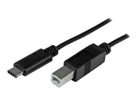 StarTech.com USB 2.0 USB-C till USB-B-kabel - 1 m - USB-kabel - 24 pin USB-C (hane) till USB typ B (hane) - USB 2.0 - 1 m - svart - för P/N: HB30A3A1CFB, HB30A3A1CSFS, HB30C3A1CFB, HB30C3A1CFS USB2CB1M