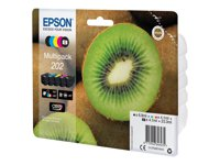 Epson Multipack 202 - 5-pack - svart, gul, cyan, magenta, foto-svart - original - blister - bläckpatron - för Expression Premium XP-6000, XP-6005, XP-6100, XP-6105 C13T02E74010