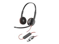 Poly Blackwire 3220 - Blackwire 3200 Series - headset - på örat - kabelansluten - USB-C - svart - Skype-certifierat, Cisco Jabber-certifierad, Avaya-certifierad, UC-certifierad 8X228AA