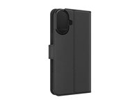 iFrogz Defence - Vikbart fodral för mobiltelefon - PU-läder (termoplastisk polyuretan + polykarbonat), läderkänsla - svart - för Apple iPhone 16 302315354