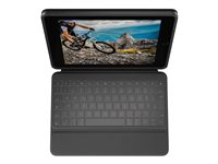 Logitech Rugged Folio - Tangentbord och foliefodral - Apple Smart connector - hela norden - för Apple 10.2-inch iPad (7:e generation, 8:e generation, 9:e generation) 920-009318