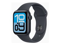 Apple Watch SE 3 (GPS + Cellular) - 40 mm - midnattsaluminium - smart klocka med sportband - fluoroelastomer - midnatt - bandstorlek: M/L - 64 GB - LTE, Wi-Fi 4, Bluetooth - 5G - 26.4 g MEPC4QN/A