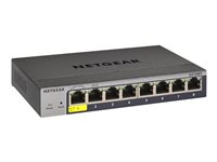 NETGEAR Smart GS108Tv3 - Switch - smart - 8 x 10/100/1000 - skrivbordsmodell, väggmonterbar - Likström GS108T-300PES