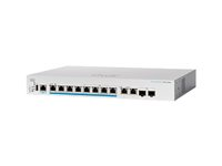 Cisco Business 350 Series CBS350-8MP-2X - Switch - L3 - Administrerad - 8 x 100/1000/2.5G (PoE+) + 2 x combo 10 Gigabit SFP+/RJ-45 - rackmonterbar - PoE+ (240 W) - återanvänd CBS350-8MP-2XUK-RF