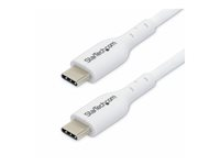 StarTech.com 2m (6.6ft) White USB-C Charging Cable, USB C Cable, USB 2.0 Type-C Laptop Charger Cord, 60W 3A Power Delivery, TPE Jacket, USB-C Data Transfer Cable, M/M - USB-kabel - USB-C (hane) till USB-C (hane) - USB 2.0 - 3 A - 2 m - USB Power Delivery (60W) - vit USB2CC2MNCWHE