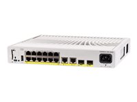 Cisco Catalyst 9200CX - Network Essentials - switch - kompakt - L3 - Administrerad - 12 x 10/100/1000 (PoE+) + 2 x 1000Base-T + 2 x 10 Gigabit SFP+ (upplänk) - rackmonterbar - PoE+ (240 W) - återanvänd C9200CX12P2X2GE-RF
