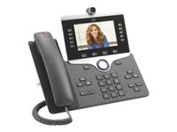 Cisco IP Phone 8845 - IP-videotelefon - med digital kamera, Bluetooth interface - SIP, SDP - 5 rader - träkol - rekonditionerad - TAA-kompatibel CP-8845-K9-RF