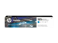 HP 981X - 116 ml - Lång livslängd - cyan - original - PageWide - bläckpatron - för PageWide Enterprise Color MFP 586; PageWide Managed Color E55650 L0R09A