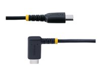 StarTech.com 1ft (30cm) USB C Charging Cable Right Angle, 60W PD 3A, Heavy Duty Fast Charge USB-C Cable, USB 2.0 Type-C, Durable and Rugged Aramid Fiber, S20/iPad/Pixel - High Quality USB Charging Cord (R2CCR-30C-USB-CABLE) - USB-kabel - 24 pin USB-C (hane) rak till 24 pin USB-C (hane) högervinklad - USB 2.0 - 3 A - 30 cm - svart R2CCR-30C-USB-CABLE